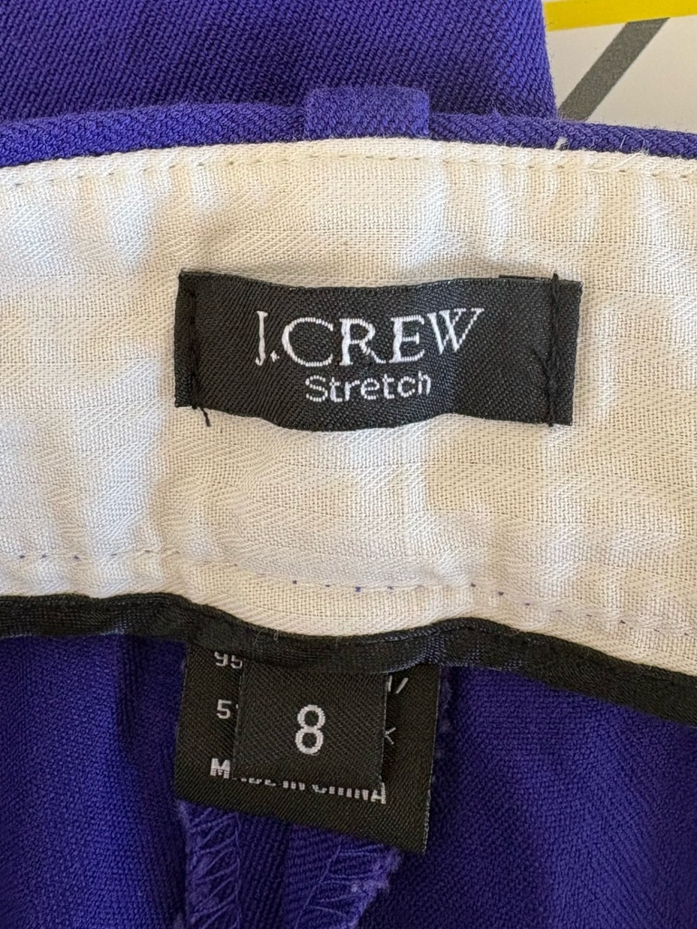 J. Crew Stretch Minnie Pants in Royal Purple size 8 side zip - Picture 2 of 8